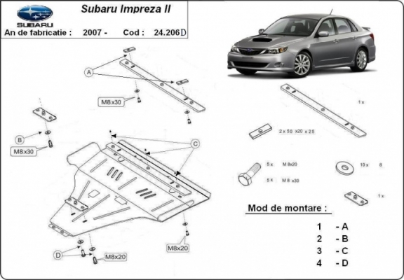 Unterfahrschutz für Motor der Marke Subaru Impreza diesel