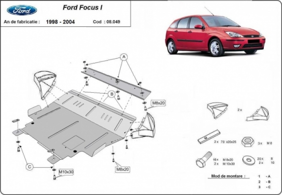 Unterfahrschutz für Motor der Marke Ford Focus 1