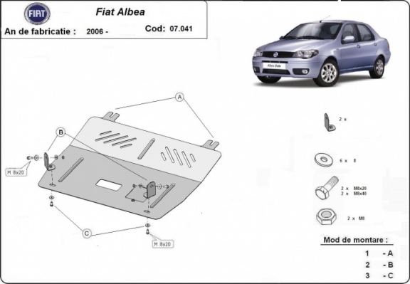 Unterfahrschutz für Motor der Marke Fiat Albea