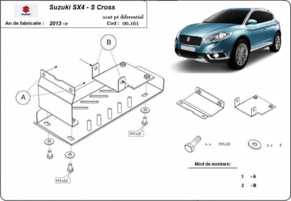 Stahl Differentialschutz für  Suzuki S-Cross - 4WD