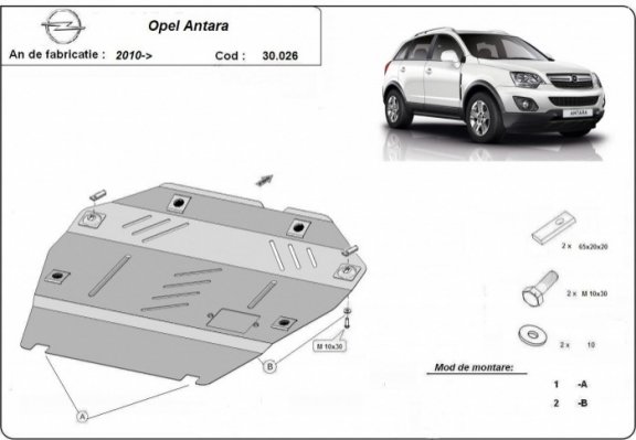 Unterfahrschutz für Motor der Marke Opel Antara