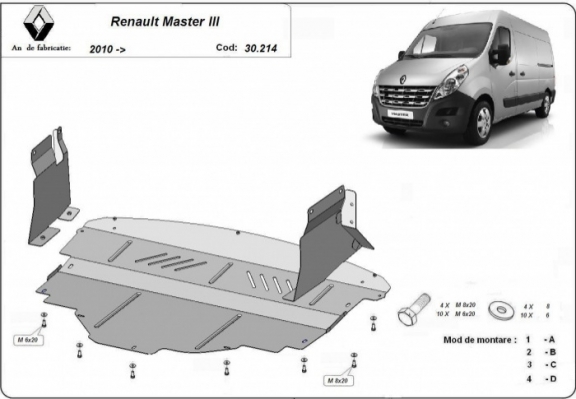 Unterfahrschutz für Motor der Marke Renault Master 3