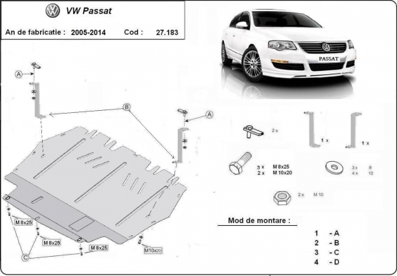 Unterfahrschutz für Motor der Marke VW Passat B6