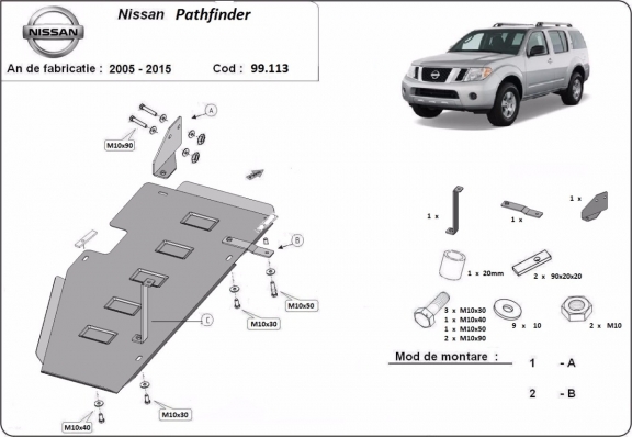 Stahschutz für Treibstofftank der Marke Nissan Pathfinder R51