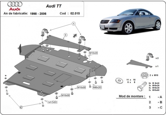 Unterfahrschutz für Motor der Marke Audi TT