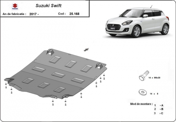 Unterfahrschutz für Motor der Marke Suzuki Swift