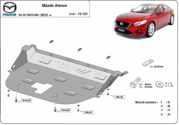 Unterfahrschutz für Motor der Marke Mazda Atenza
