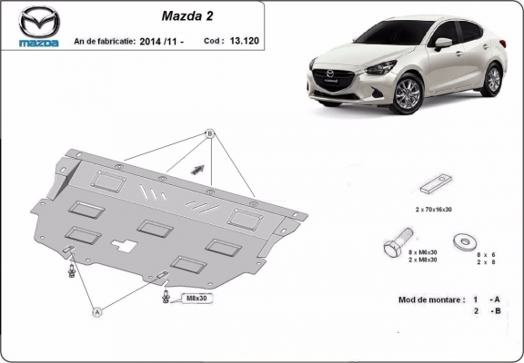 Unterfahrschutz für Motor der Marke Mazda 2