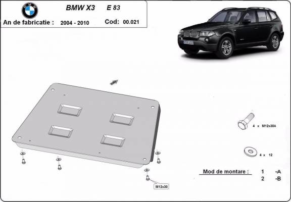 Unterfahrschutz für Motor der Marke  BMW X3 E83