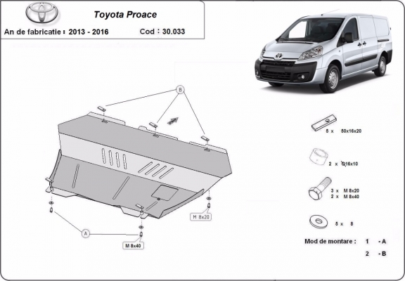Unterfahrschutz für Motor der Marke Toyota Proace
