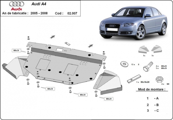 Unterfahrschutz für Motor der Marke Audi A4  B7