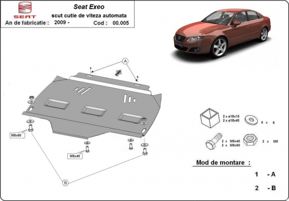 Unterfahrschutz aus Stahl für Automatikgetriebe der Marke Seat Exeo