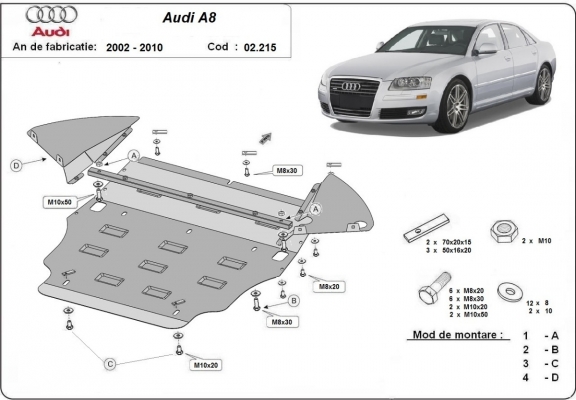 Unterfahrschutz für Motor der Marke Audi A8