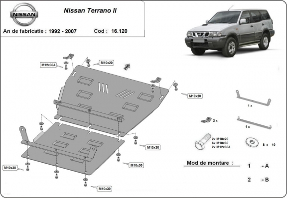 Unterfahrschutz für Motor der Marke Nissan Terrano II 