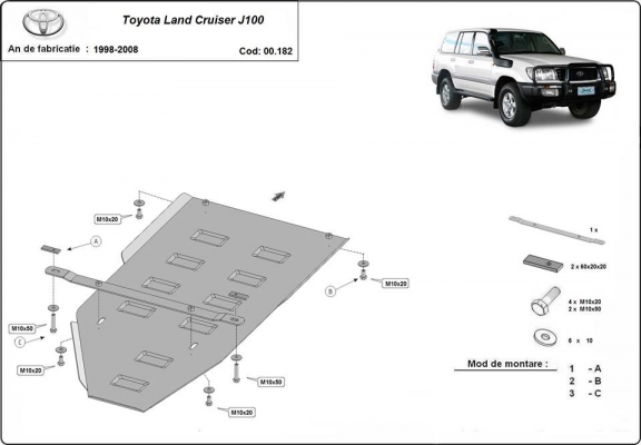 Stahl Getriebe Schutz für Toyota Land Cruiser J100