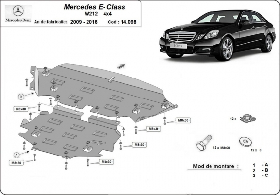 Unterfahrschutz für Motor der Marke Mercedes E-Class W212 - 4x4