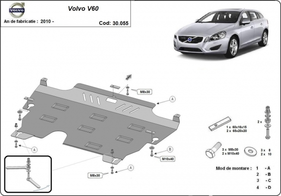 Unterfahrschutz für Motor der Marke Volvo  V60