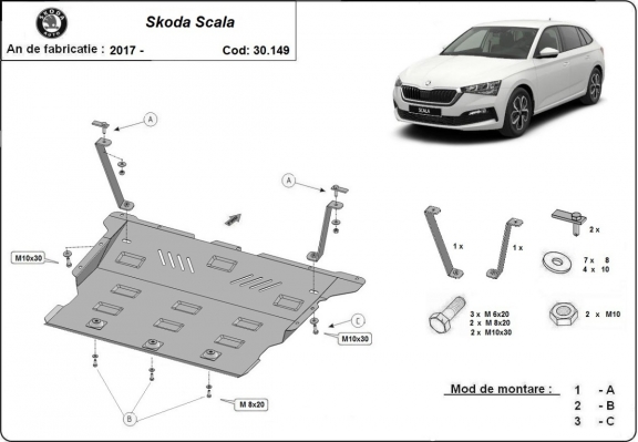 Unterfahrschutz für Motor der Marke Skoda Scala