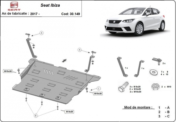 Unterfahrschutz für Motor der Marke Seat Ibiza