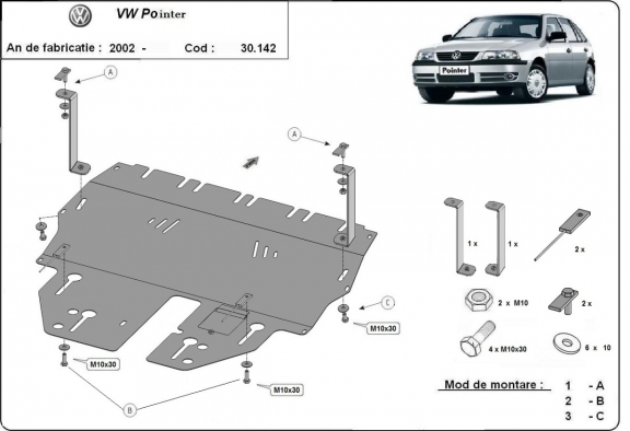 Unterfahrschutz für Motor der Marke Volkswagen Pointer