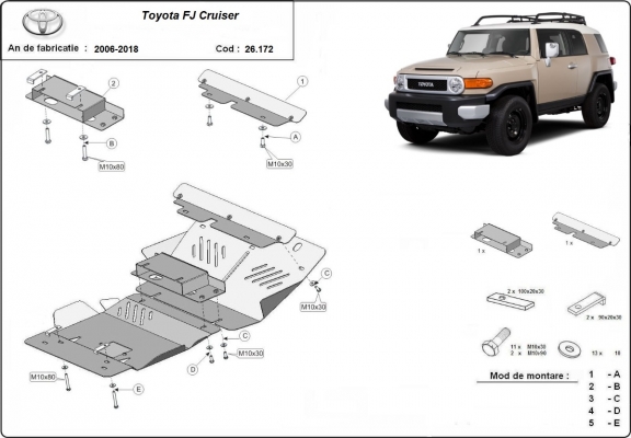 Unterfahrschutz für Motor der Marke Toyota Fj Cruiser