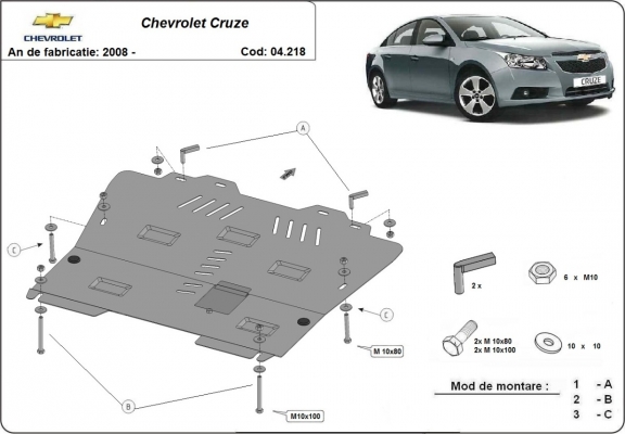 Unterfahrschutz für Motor der Marke Chevrolet Cruze
