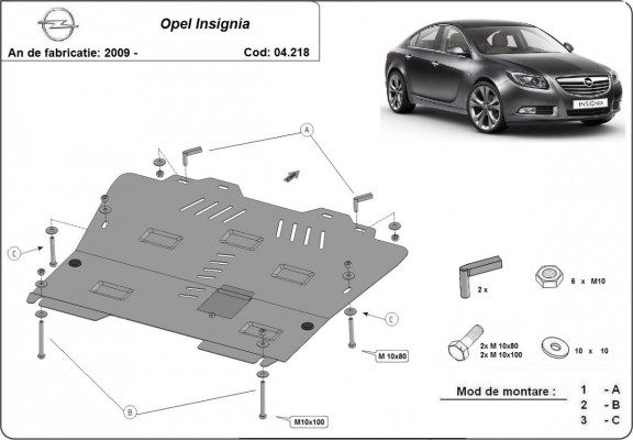 Unterfahrschutz für Motor der Marke Opel Insignia