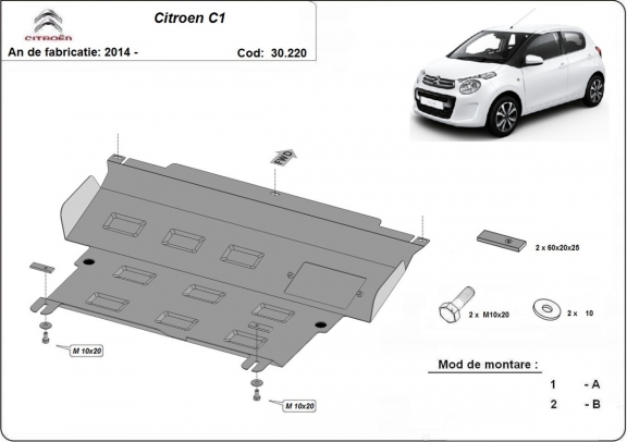 Unterfahrschutz für Motor der Marke Citroen C1