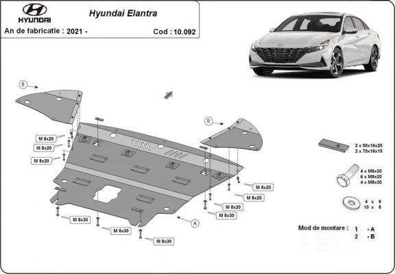 Unterfahrschutz für Motor der Marke  Hyundai Elantra
