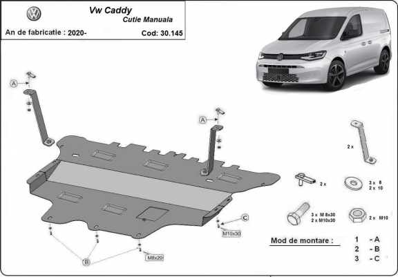 Unterfahrschutz für Motor der Marke VW Caddy