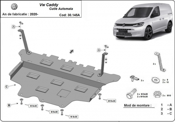 Unterfahrschutz für Motor der Marke VW Caddy - Automatikgetriebe