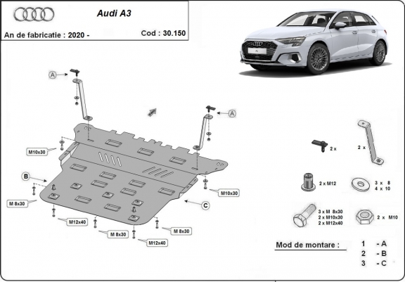 Unterfahrschutz für Motor der Marke Audi A3