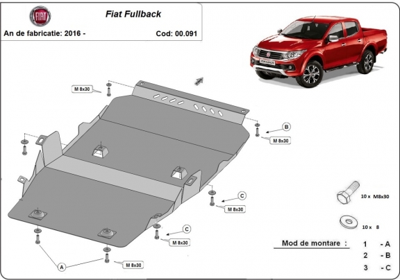 Unterfahrschutz für Motor der Marke Fiat Fullback