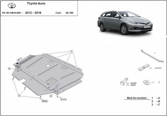 Unterfahrschutz für Motor der Marke Toyota Auris