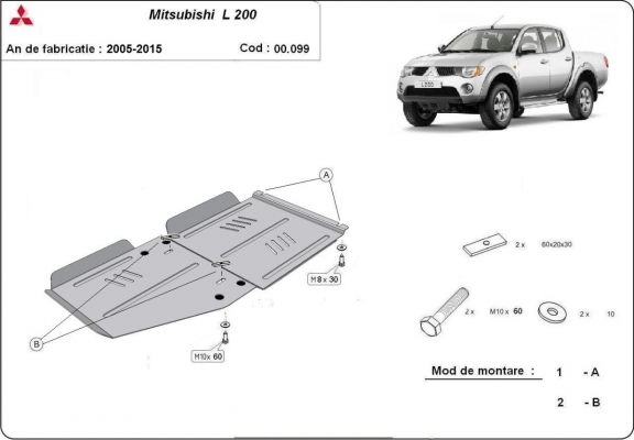 Unterfahrschutz für Getriebe aus Mitsubishi L 200