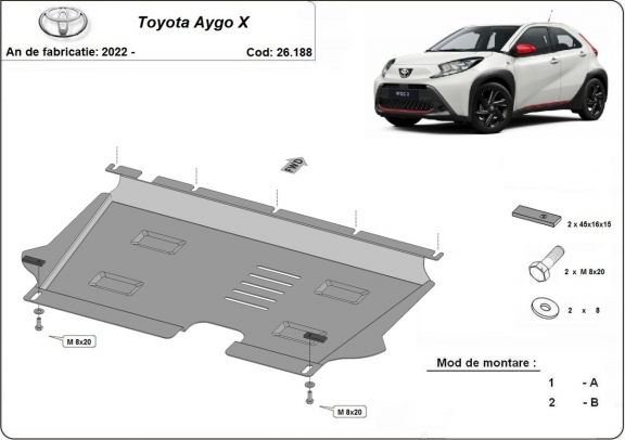 Unterfahrschutz für Motor der Marke Toyota Aygo X