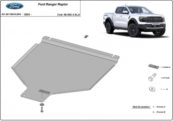 Aluminium Getriebe Schutz für  Ford Ranger Raptor