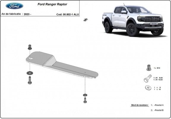 Aluminium schutz für Kraftstofffilter für der Marke Ford Ranger Raptor