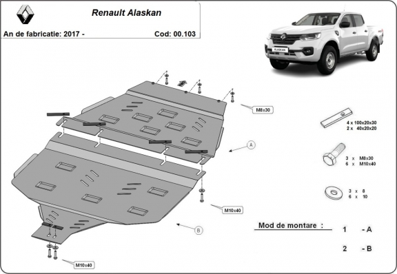 Stahl Getriebe Schutz für Renault Alaskan