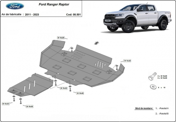 Unterfahrschutz für Motor der Marke Ford Ranger Raptor