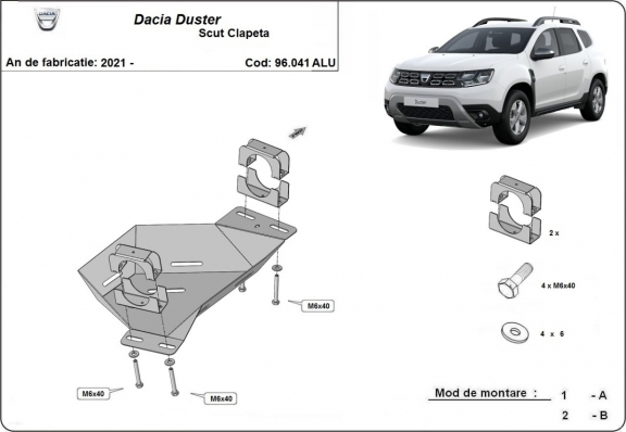 Aluminium schutz für AGR-Ventil der Marke  Dacia Duster