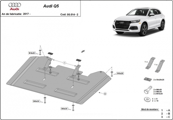 Stahl Verteilergetriebe Schutz für Audi Q5