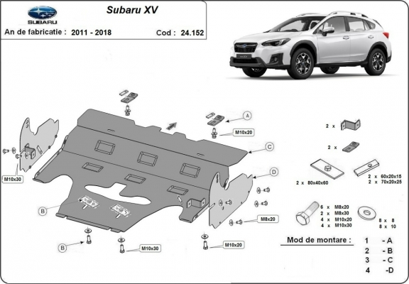 Unterfahrschutz für Motor der Marke Subaru XV
