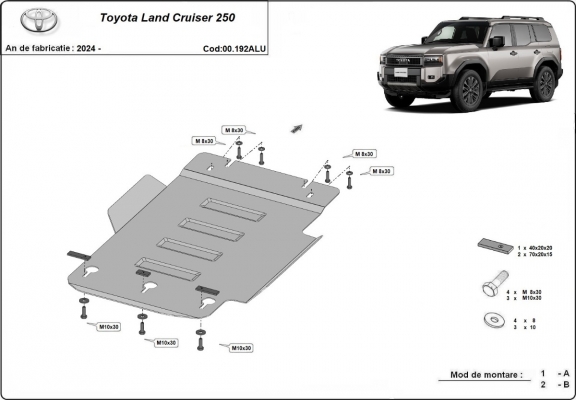 Aluminium Getriebe Schutz für Toyota Land Cruiser 250