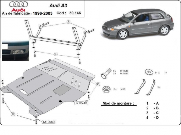 Unterfahrschutz für Motor der Marke Audi A3