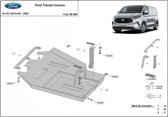 Stahlschutz für AdBluetank der Marke Ford Transit Custom