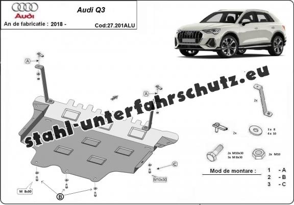 Aluminium Unterfahrschutz für Motor und Getriebe für den Audi Q3