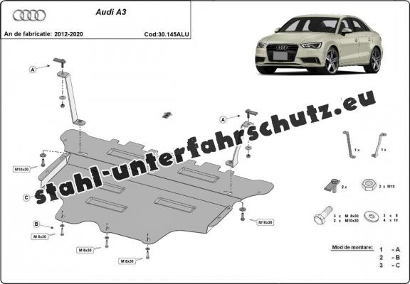 Aluminium Unterfahrschutz für Motor und Getriebe für den Audi A3