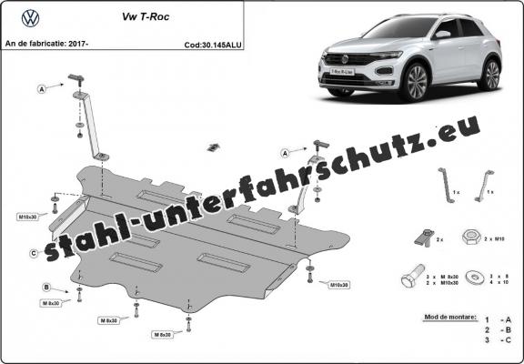 Aluminium Unterfahrschutz für Motor und Getriebe für den Volkswagen T-Roc