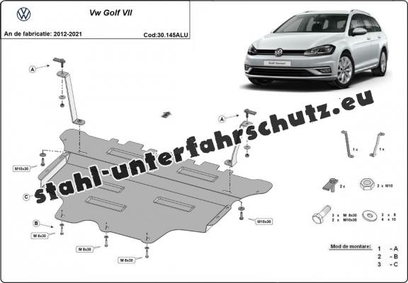 Aluminium Unterfahrschutz für Motor und Getriebe für den VW Golf 7